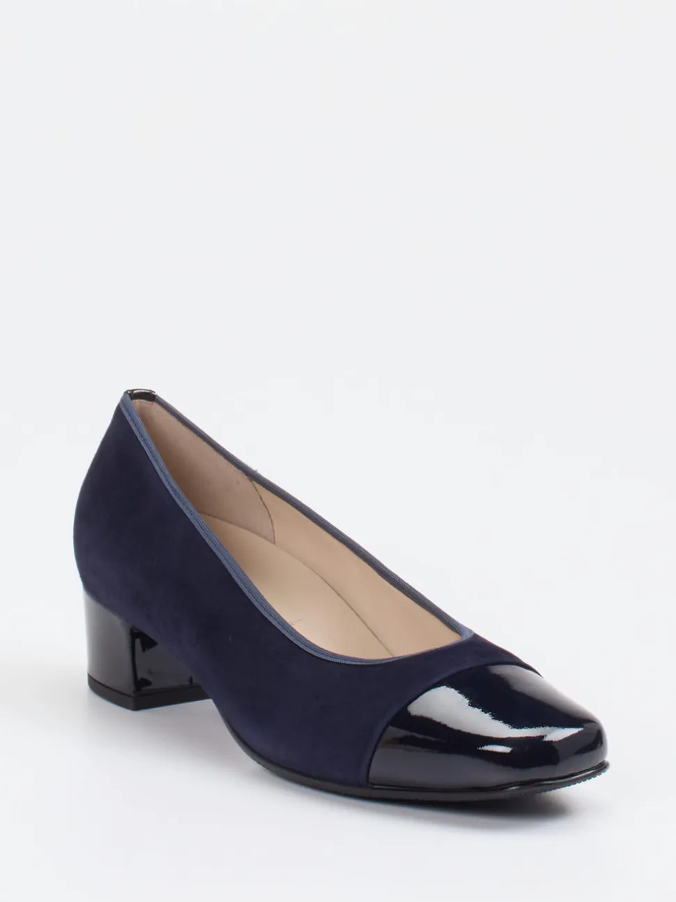 Hassia – Pumps aus Veloursleder und Lack in Blau