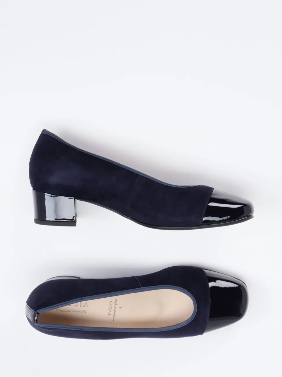 Hassia – Pumps aus Veloursleder und Lack in Blau