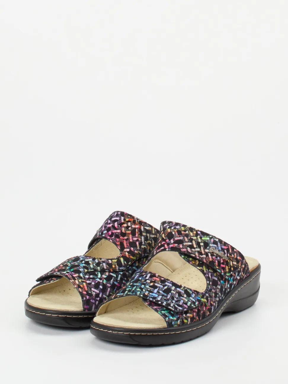 Hickersberger – Komfort-Pantolette aus geprägtem Leder Multicolor