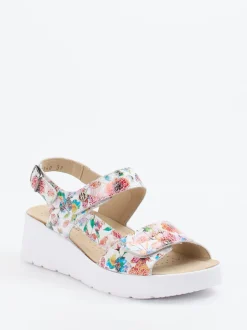 Hickersberger – Sandalen aus geprägtem Leder multicolor