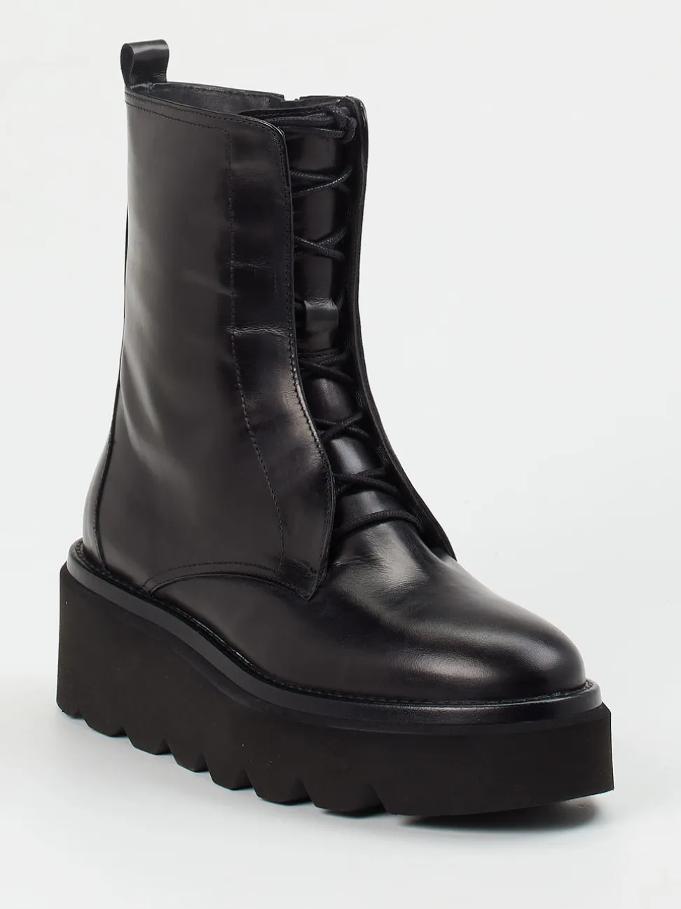 Homers – Plateau-Stiefelette aus Kalbleder schwarz