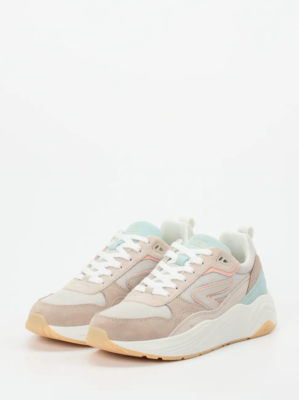 HUB – Sneaker aus Veloursleder und Mesh beige