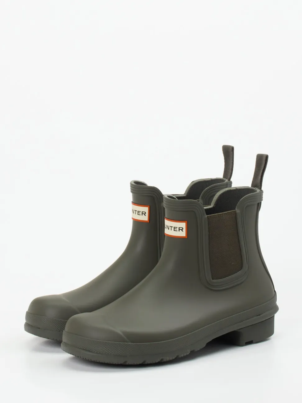 Hunter – Chelsea-Stiefelette aus Gummi Olivgrün