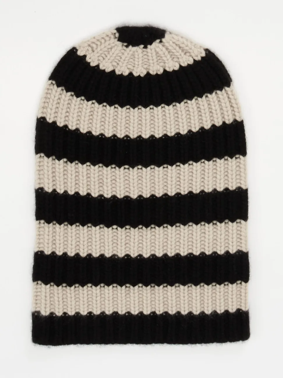 HURRAY – Strickmütze aus Kaschmir in Schwarz-Beige