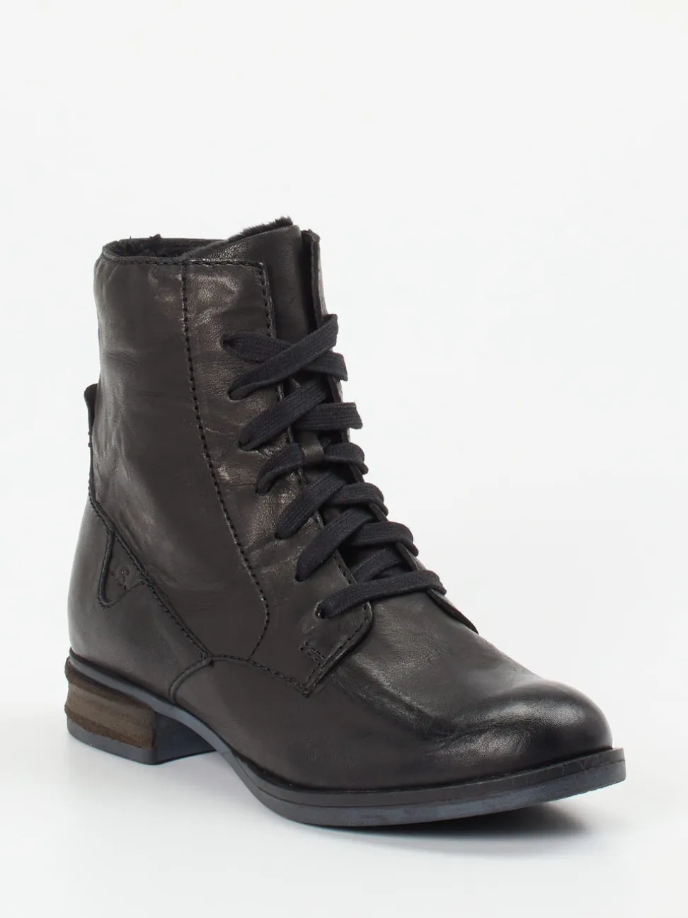 Josef Seibel – Schnürstiefelette aus Leder Schwarz