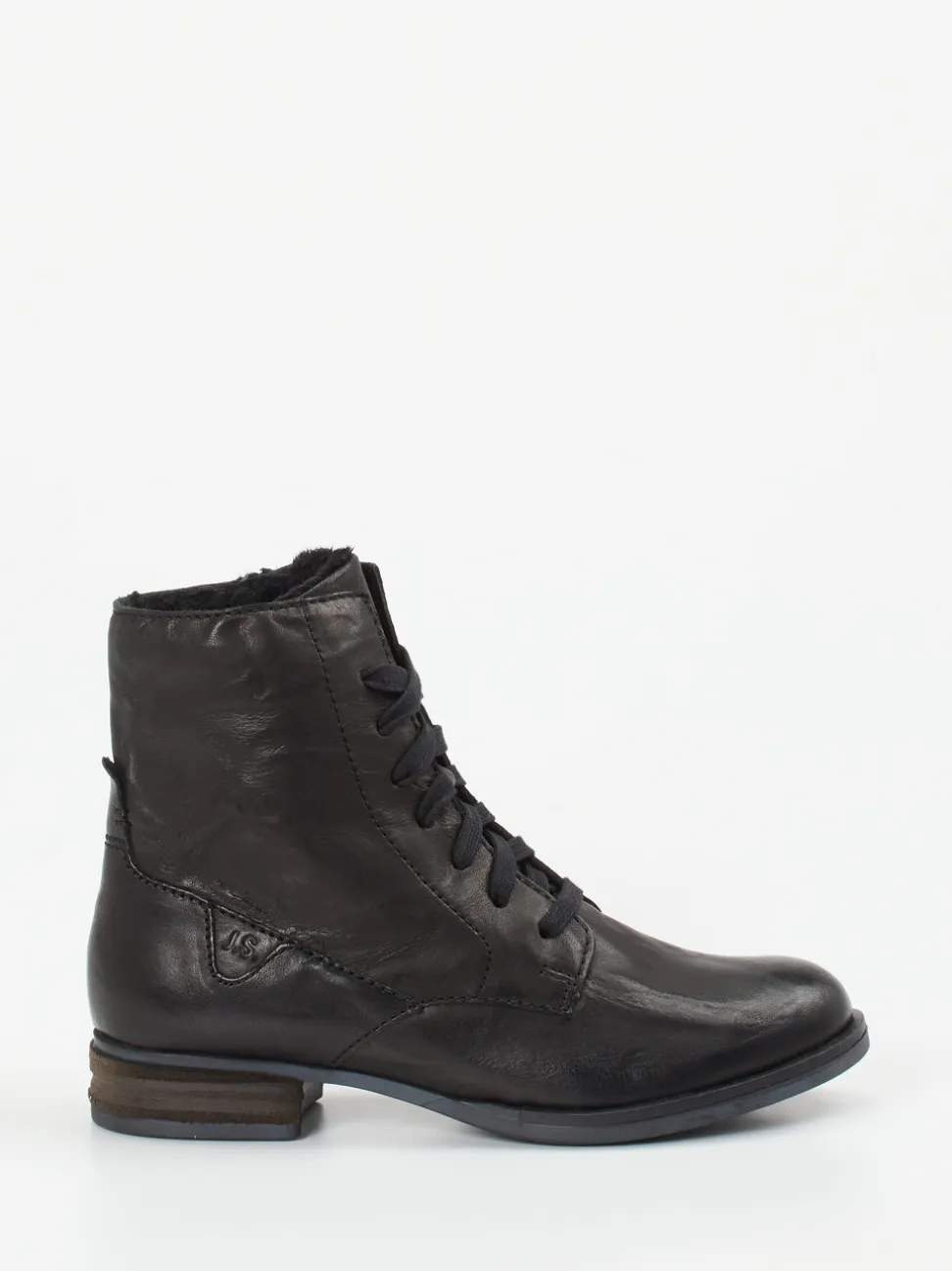 Josef Seibel – Schnürstiefelette aus Leder Schwarz