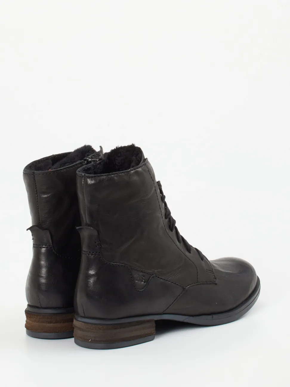 Josef Seibel – Schnürstiefelette aus Leder Schwarz