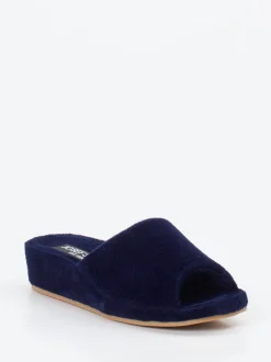 Josef Seibel Relax – Pantolette aus flauschigem Textil Dunkelblau