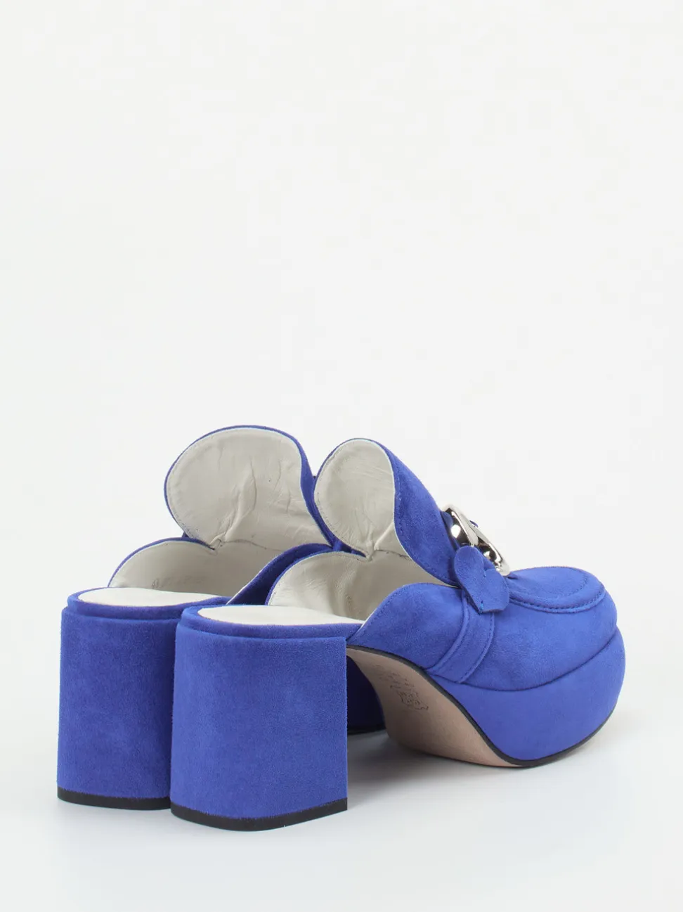 Kennel & Schmenger – Plateau-Mules aus Veloursleder Blau