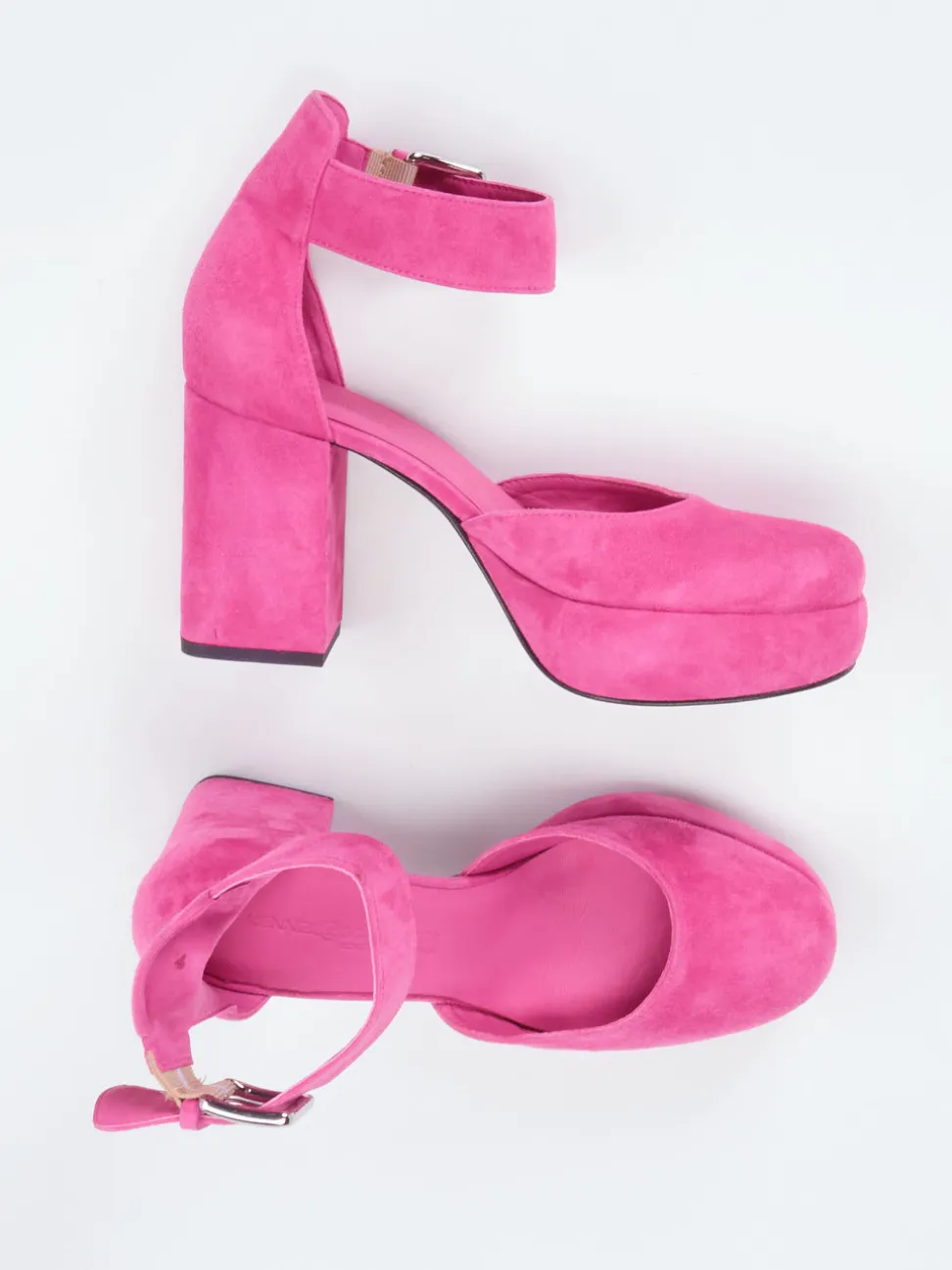 Kennel & Schmenger – Plateau-Pumps aus Veloursleder Pink
