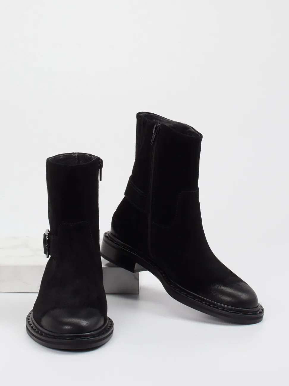 Kennel & Schmenger – Stiefelette aus Veloursleder Schwarz