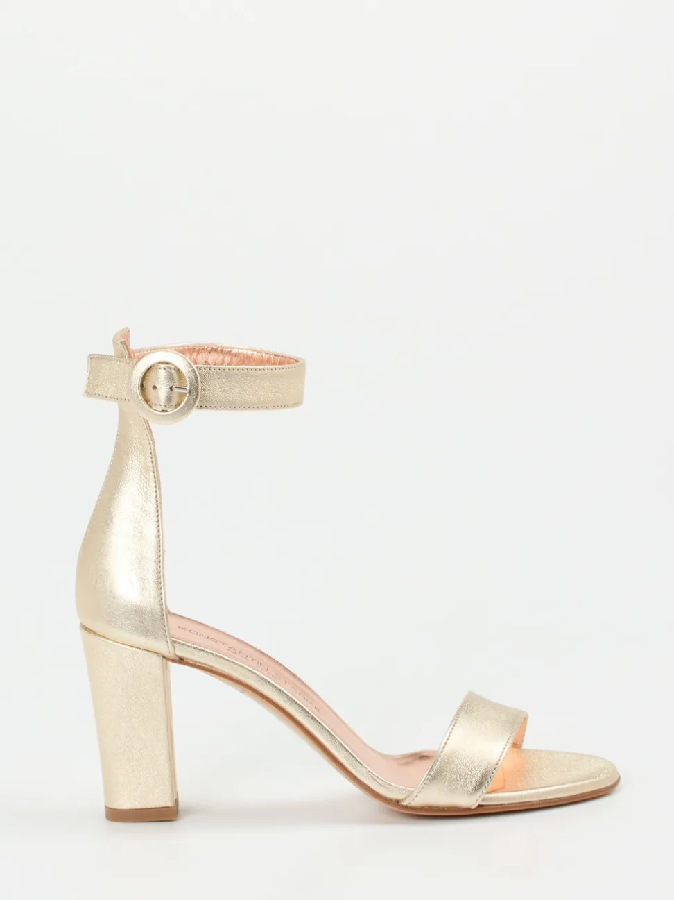 Konstantin Starke – High Heel Sandale aus Veloursleder Gold