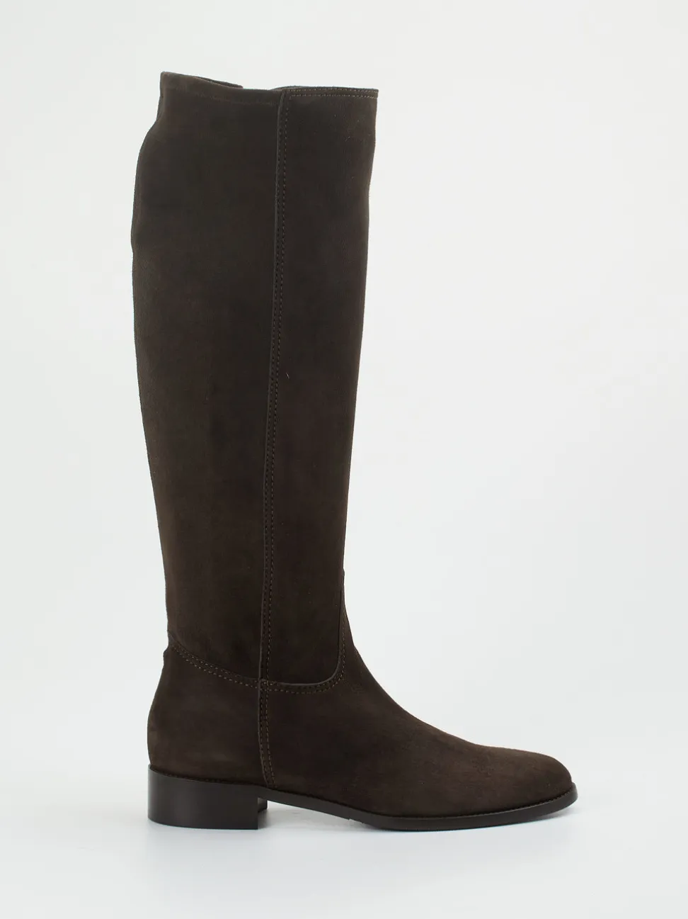Konstantin Starke – Kniehohe Stiefel aus Veloursleder Dunkelbraun