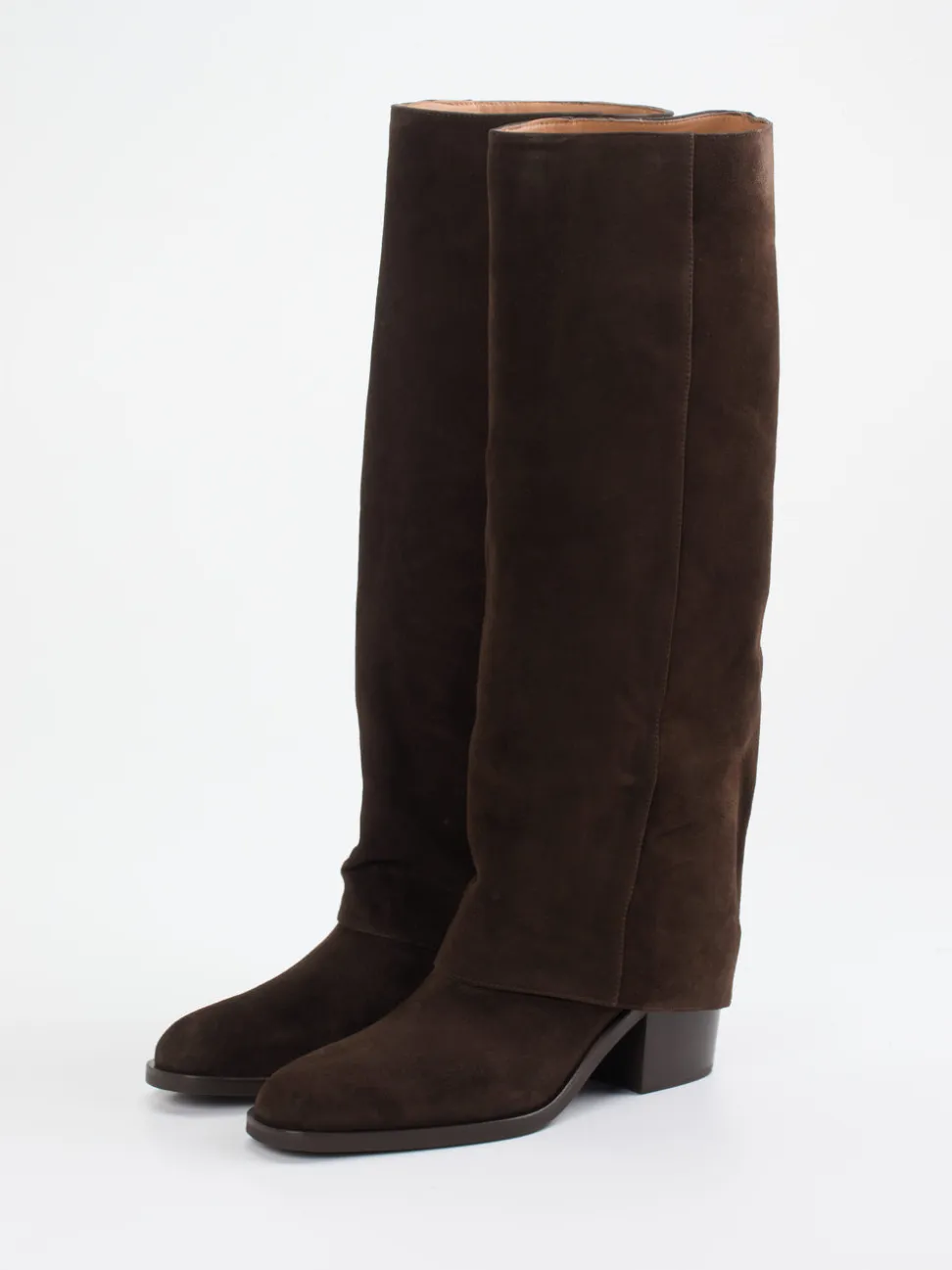 Konstantin Starke – Kniestiefel aus Veloursleder Braun