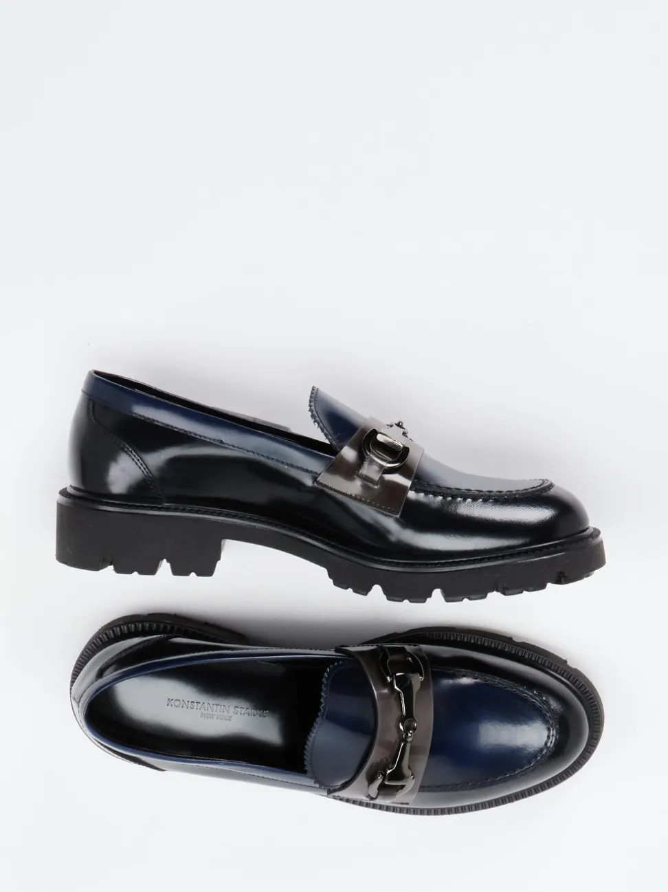 Konstantin Starke – Loafer aus Hochglanzleder Dunkelblau