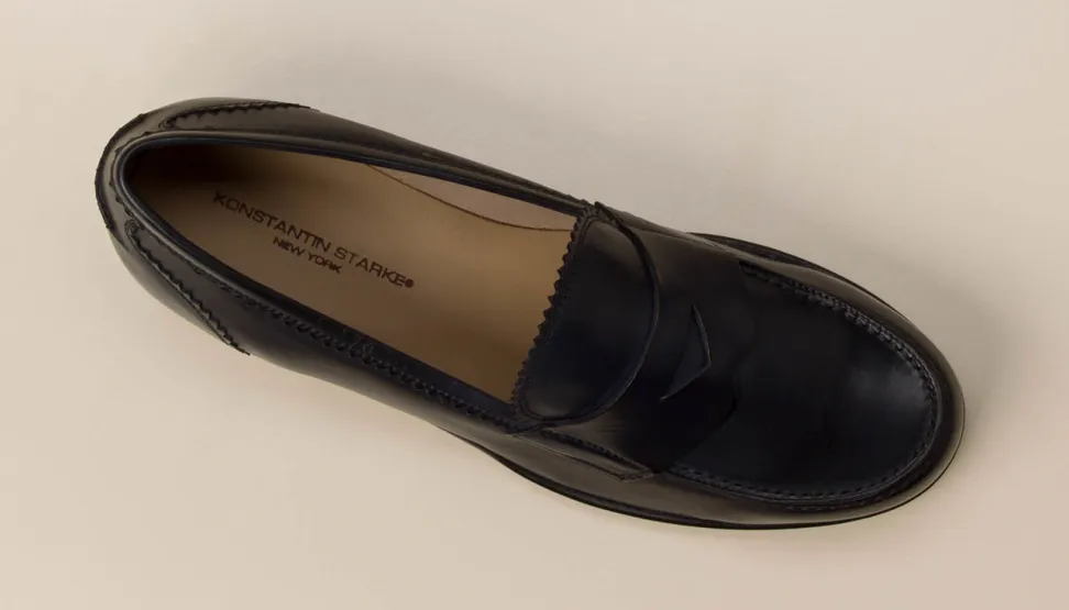 Konstantin Starke – Loafer aus Kalbleder in Dunkelblau