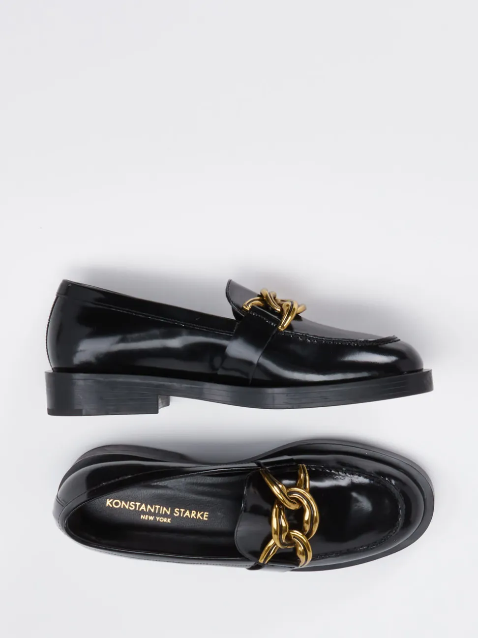 Konstantin Starke – Loafer aus Hochglanzleder schwarz