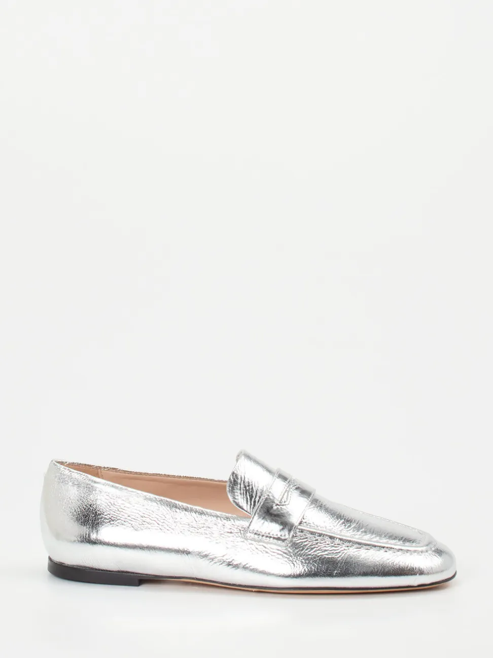 Konstantin Starke – Loafer aus Metallicleder silber