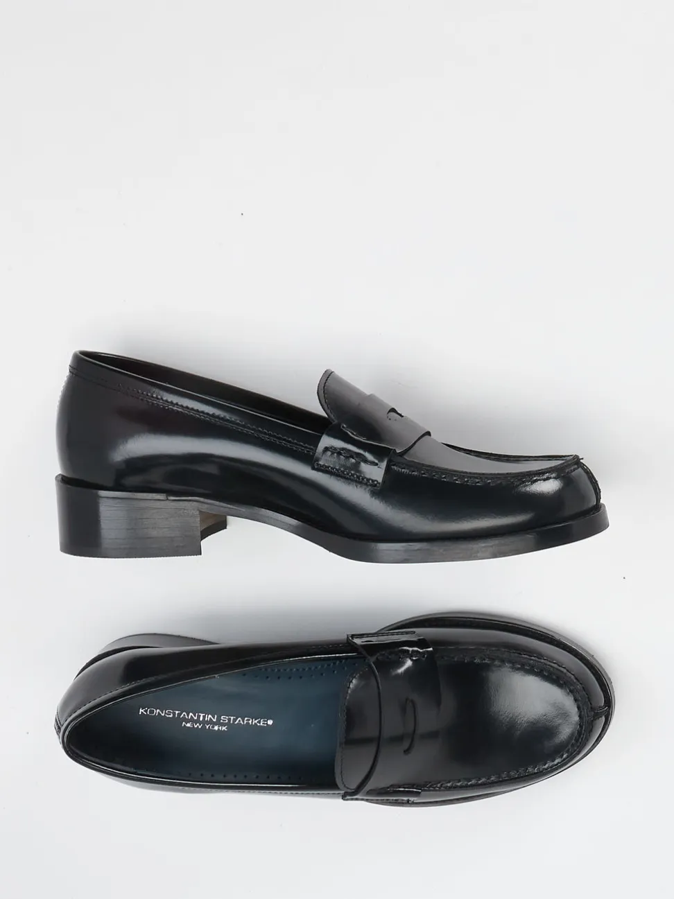 Konstantin Starke – Loafer aus Hochglanzleder schwarz