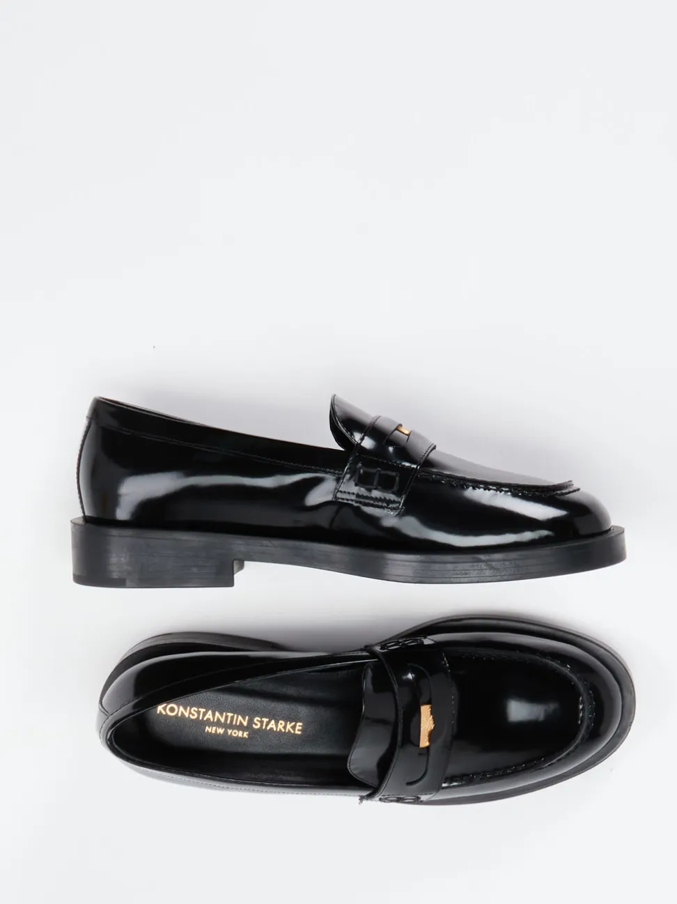 Konstantin Starke – Loafer aus Hochglanzleder schwarz