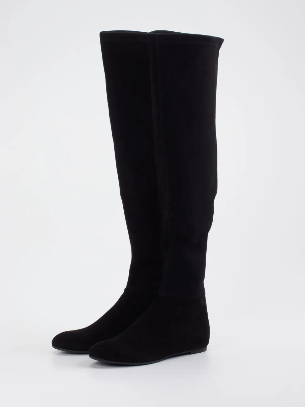 Konstantin Starke – Overknees aus Stretch-Veloursleder Schwarz