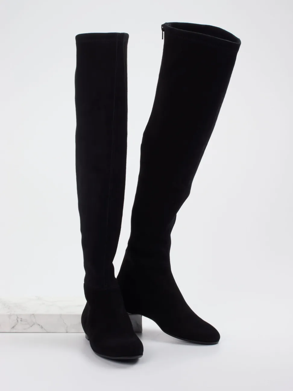 Konstantin Starke – Overknees aus Stretch-Veloursleder Schwarz