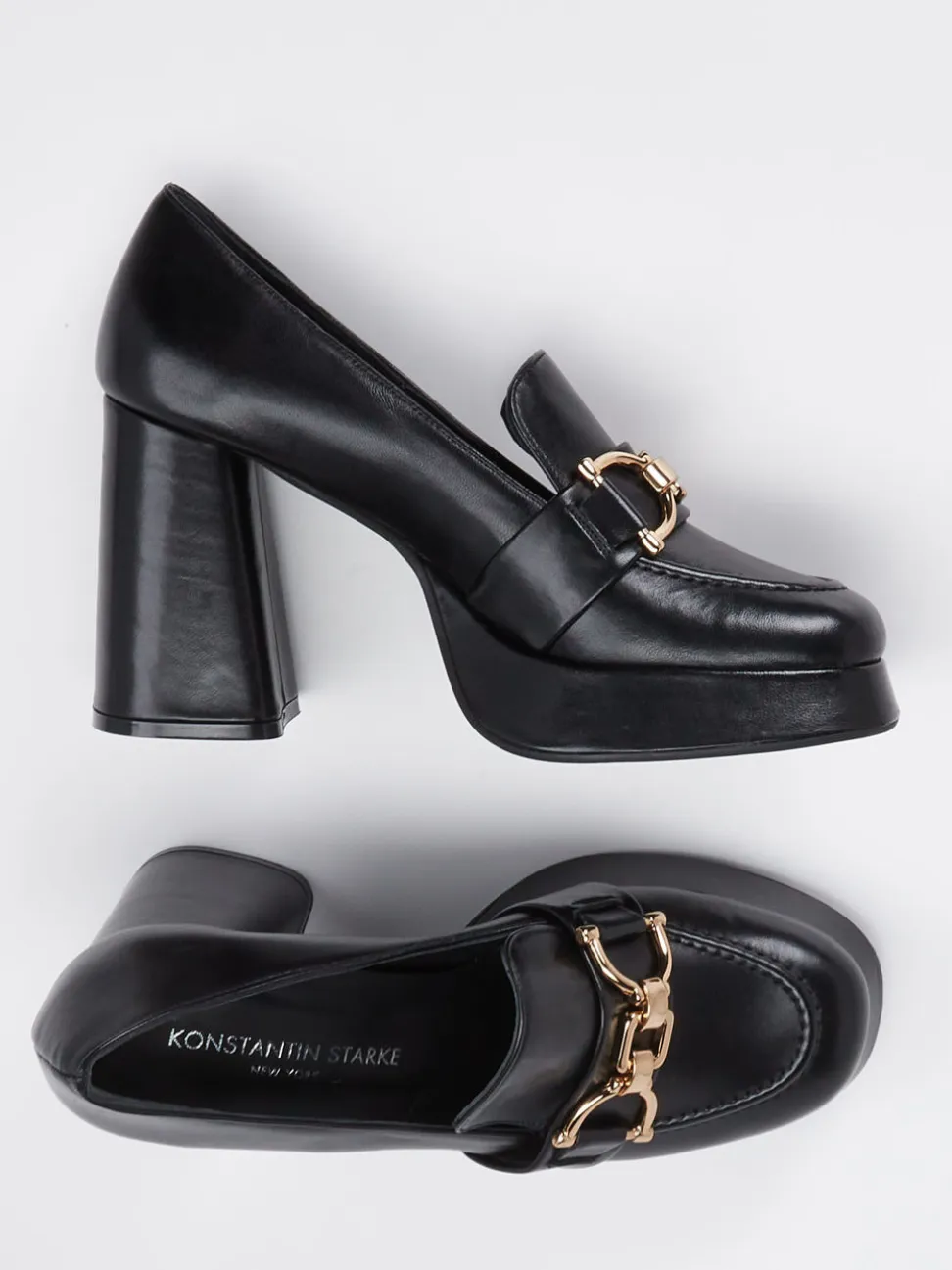 Konstantin Starke – Plateau-Loafer aus Lammleder schwarz