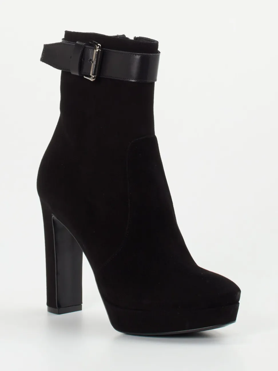Konstantin Starke – Plateau-Stiefelette aus Veloursleder Schwarz