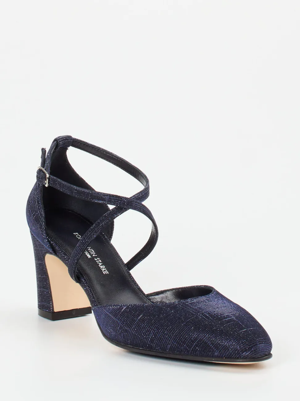 Konstantin Starke – Pumps aus Metallicleder Dunkelblau