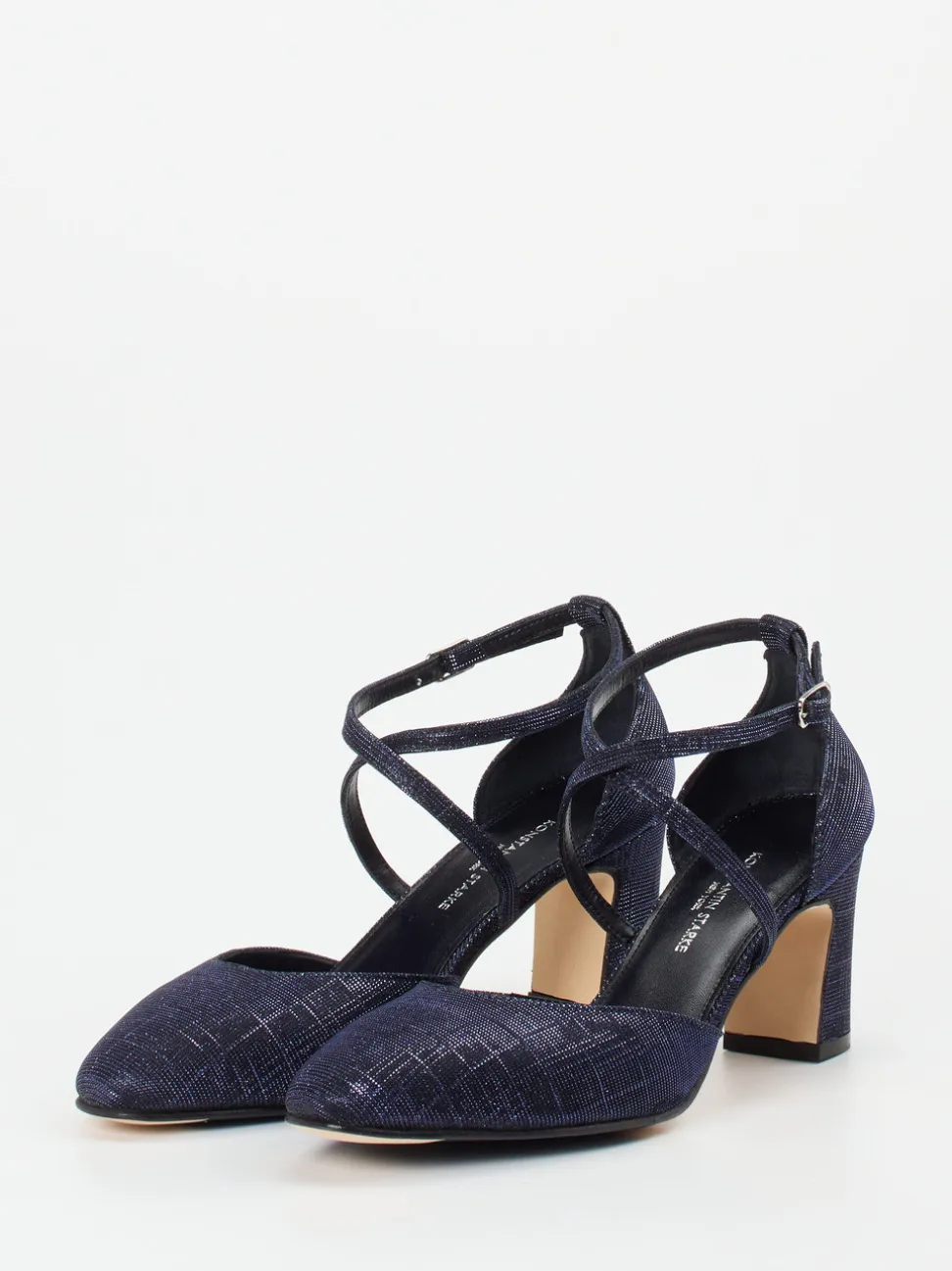Konstantin Starke – Pumps aus Metallicleder Dunkelblau