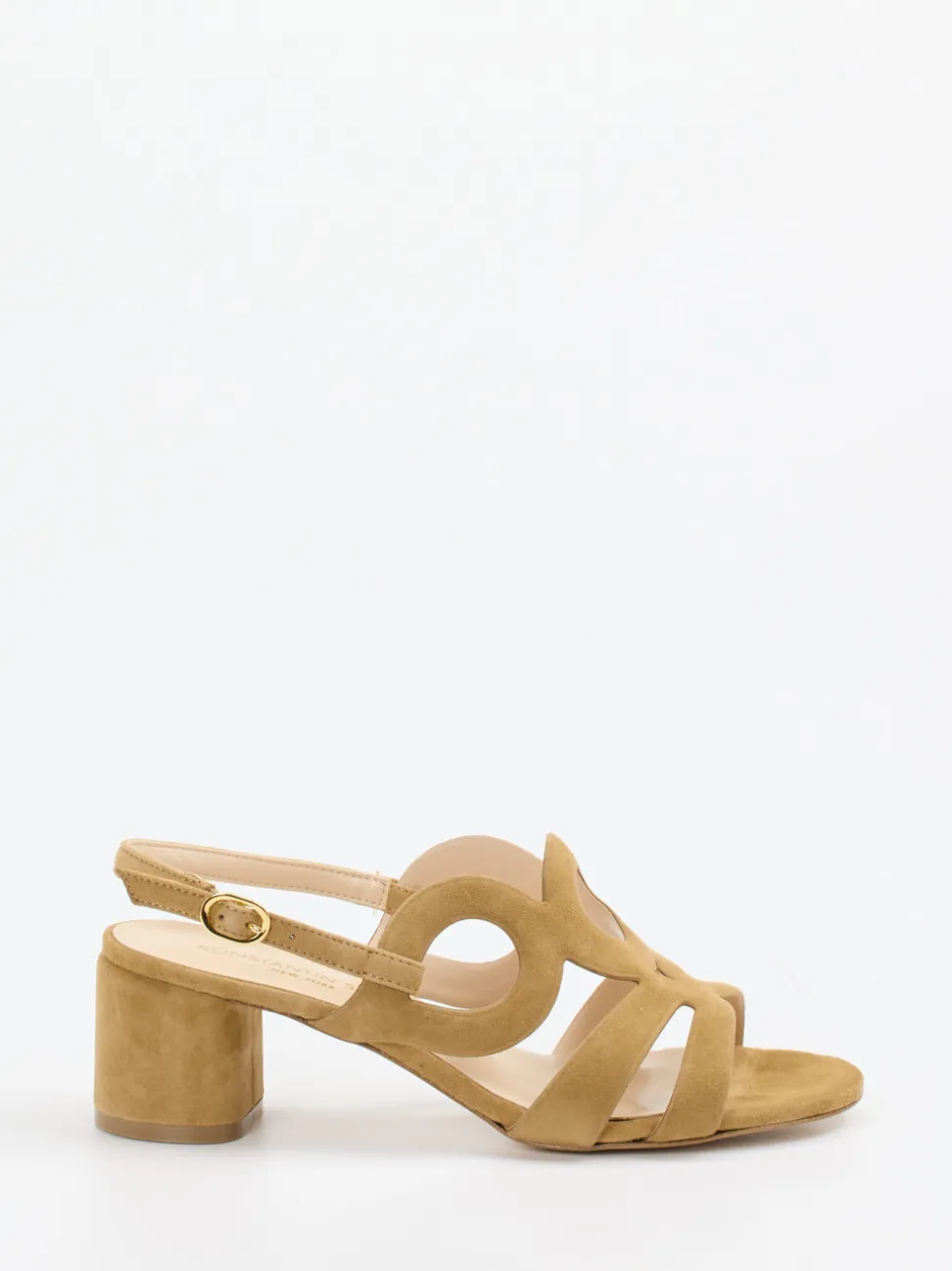 Konstantin Starke – Sandaletten aus Veloursleder Camel