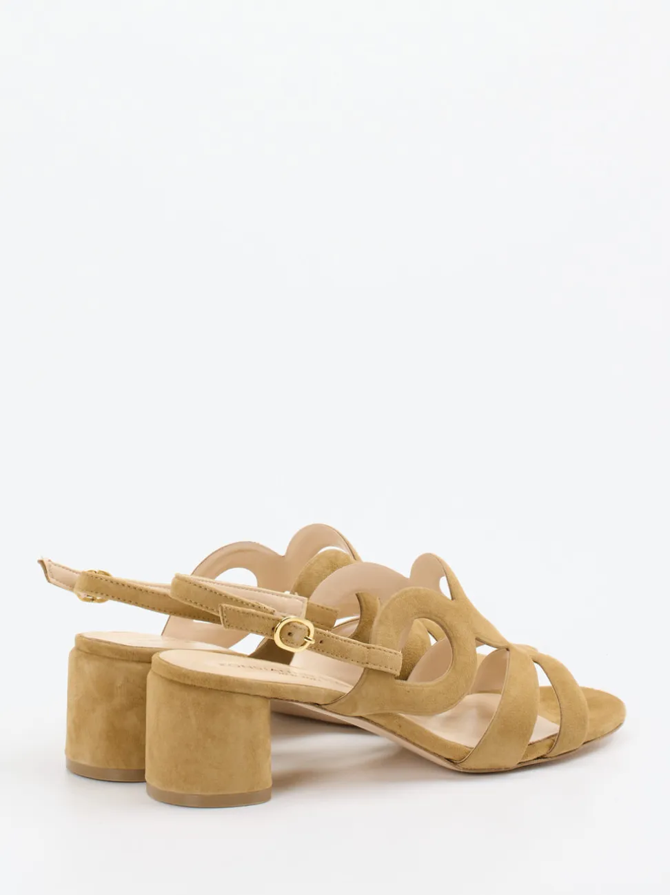Konstantin Starke – Sandaletten aus Veloursleder Camel