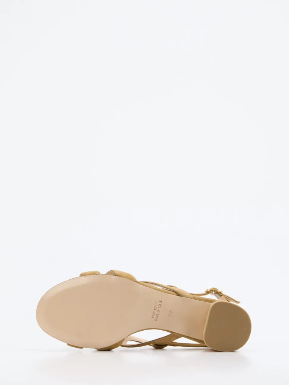 Konstantin Starke – Sandaletten aus Veloursleder Camel