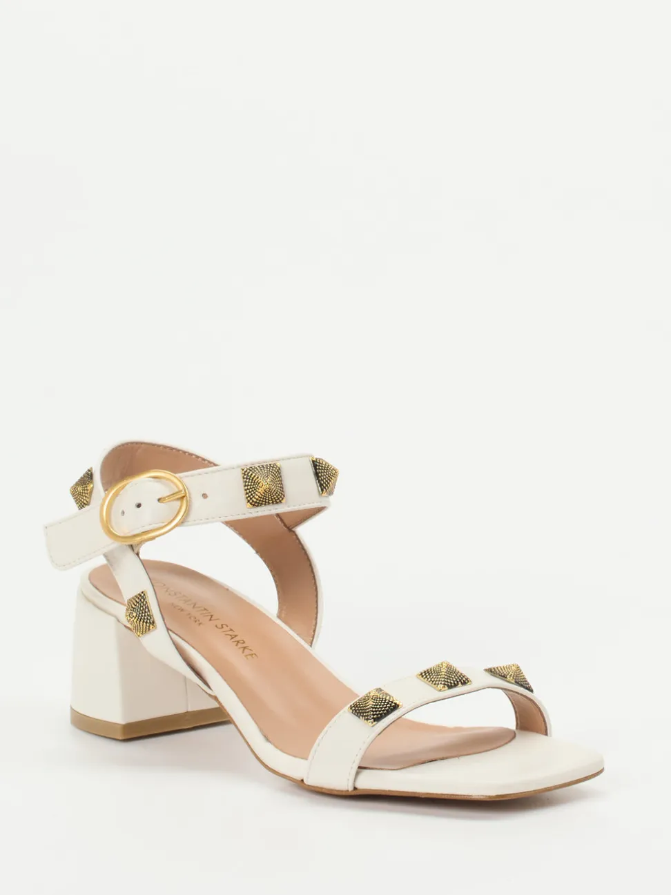 Konstantin Starke – Sandalen aus Lammleder cremeweiß