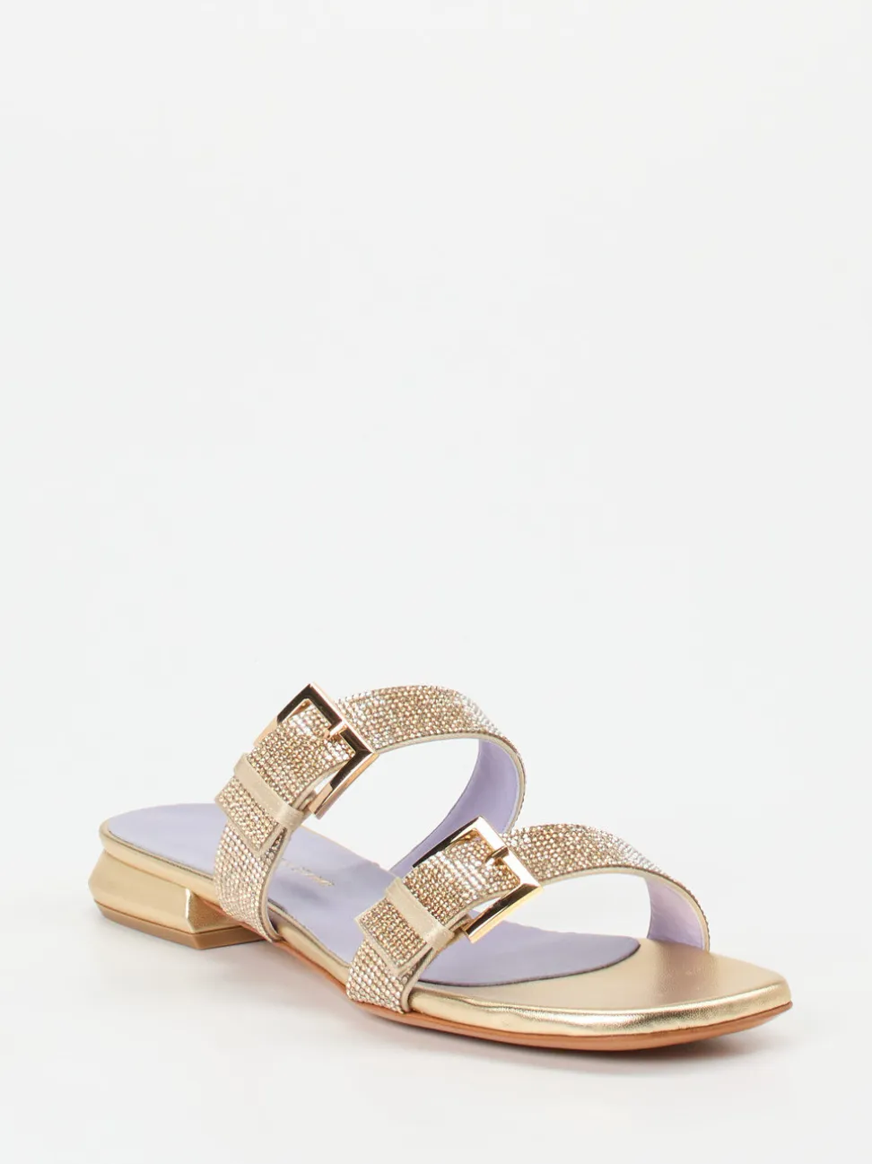 Konstantin Starke – Slides aus Metallic mit Strassbesatz