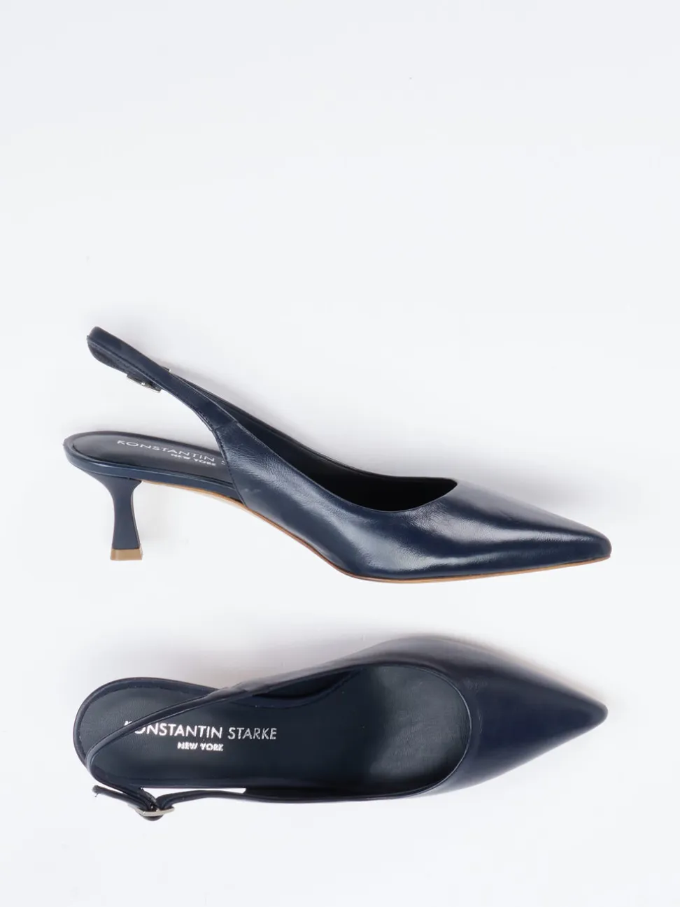 Konstantin Starke – Slingback-Pumps aus Lackleder Dunkelblau