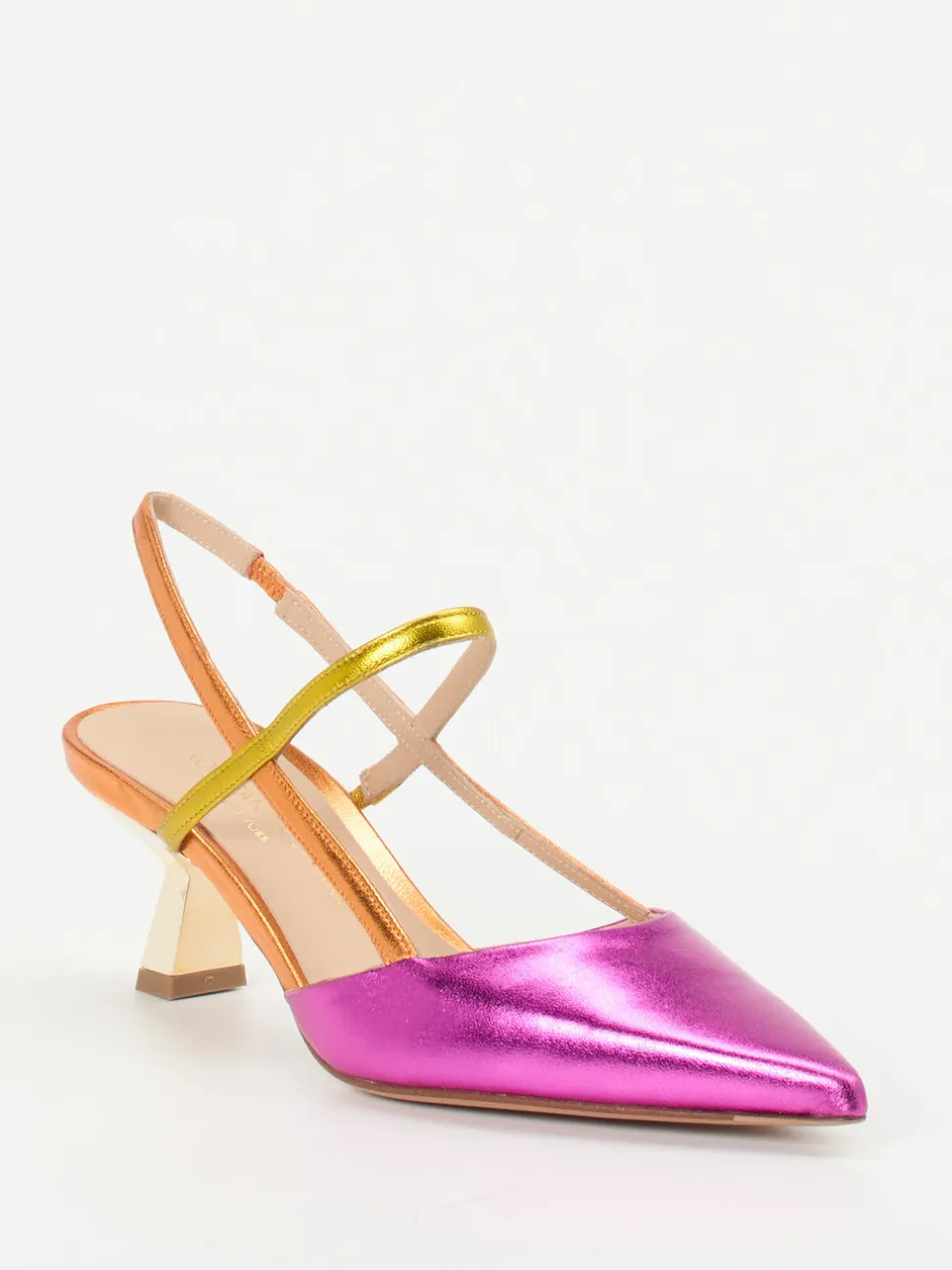 Konstantin Starke – Slingback-Pumps aus Metallicleder pink