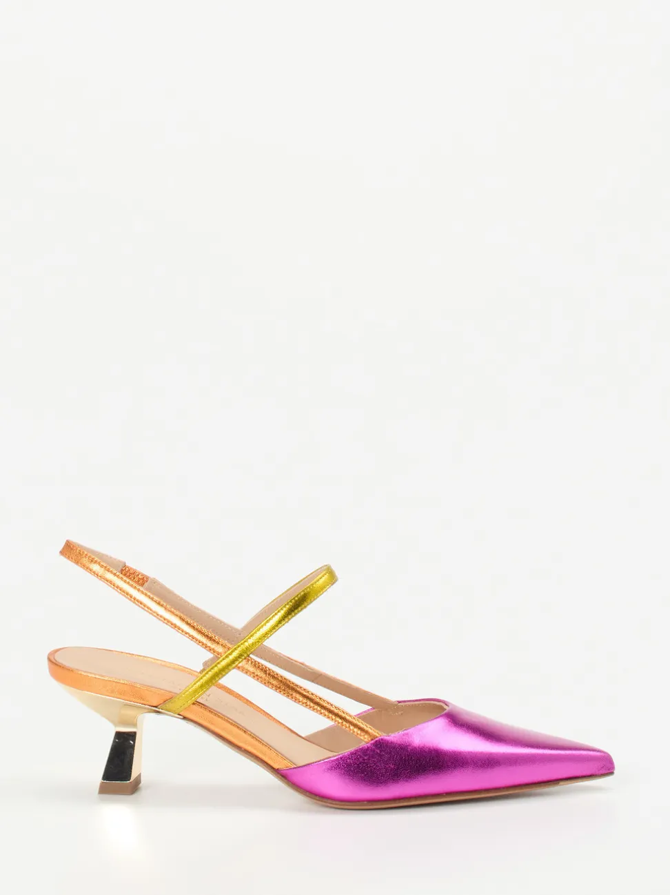 Konstantin Starke – Slingback-Pumps aus Metallicleder pink
