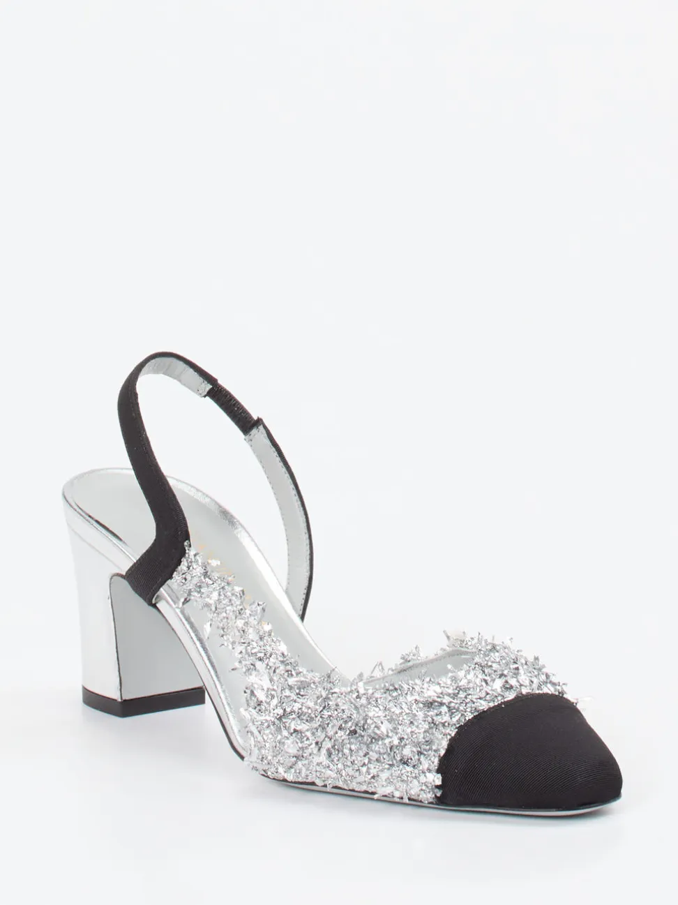 Konstantin Starke – Slingpumps aus Metallicleder Silber