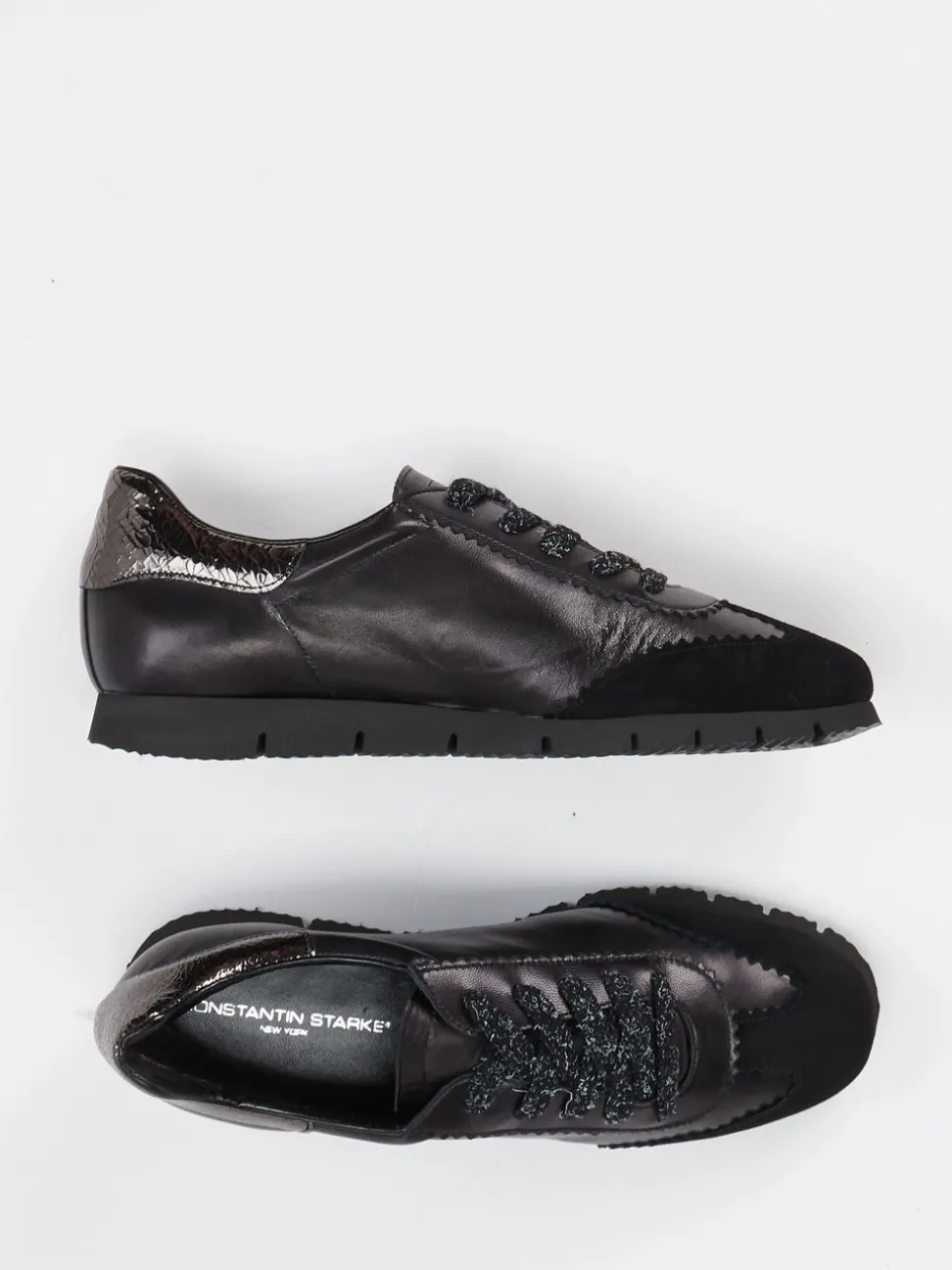 Konstantin Starke – Sneaker aus Lammleder mit Metallicdetail