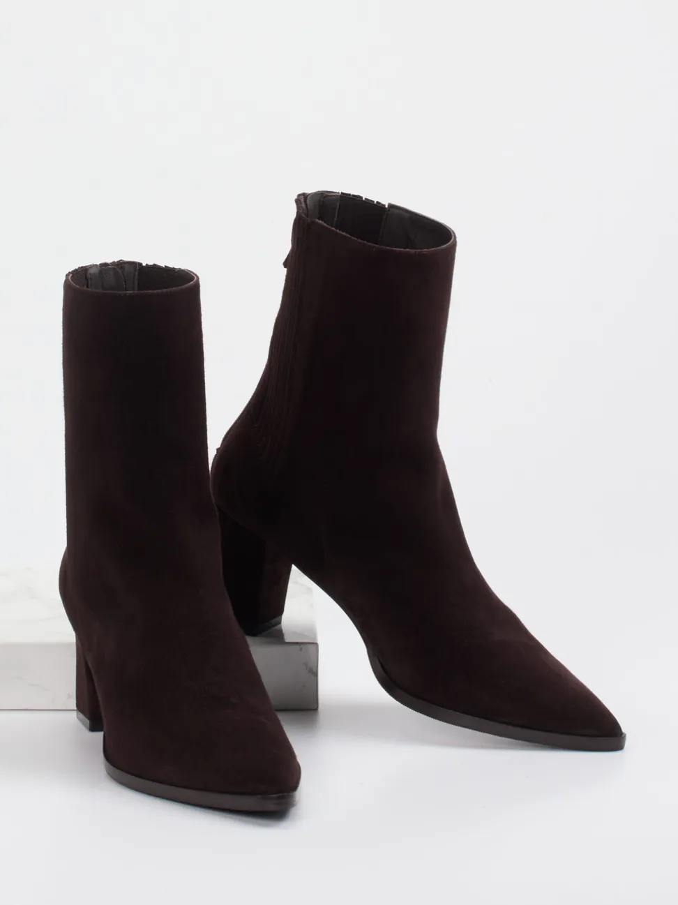 Konstantin Starke – Stiefeletten aus Veloursleder Dunkelbraun