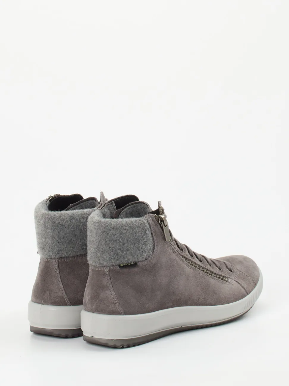 Legero – High-Top Sneaker aus Veloursleder Taupegrau