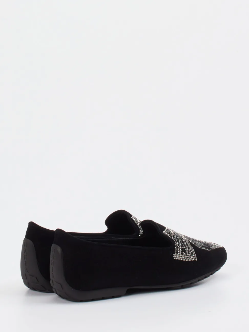 Mania – Loafer aus Veloursleder mit Strass-Schleife