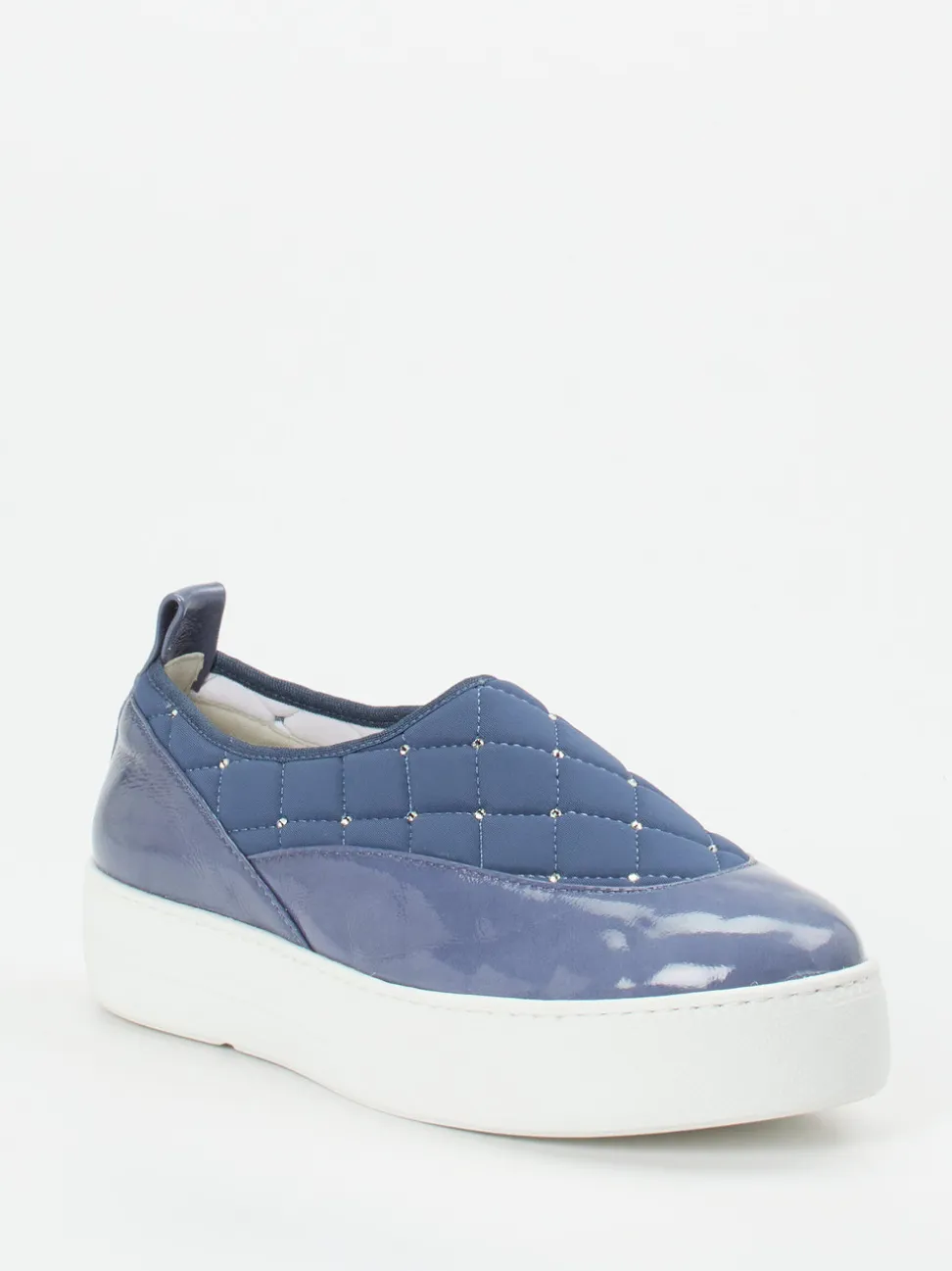 Mania – Slip-On Sneaker aus Velourleder in Blaugrau