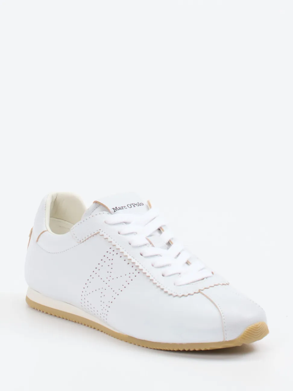 Marc O'Polo – Sneaker aus Kalbleder in Weiß