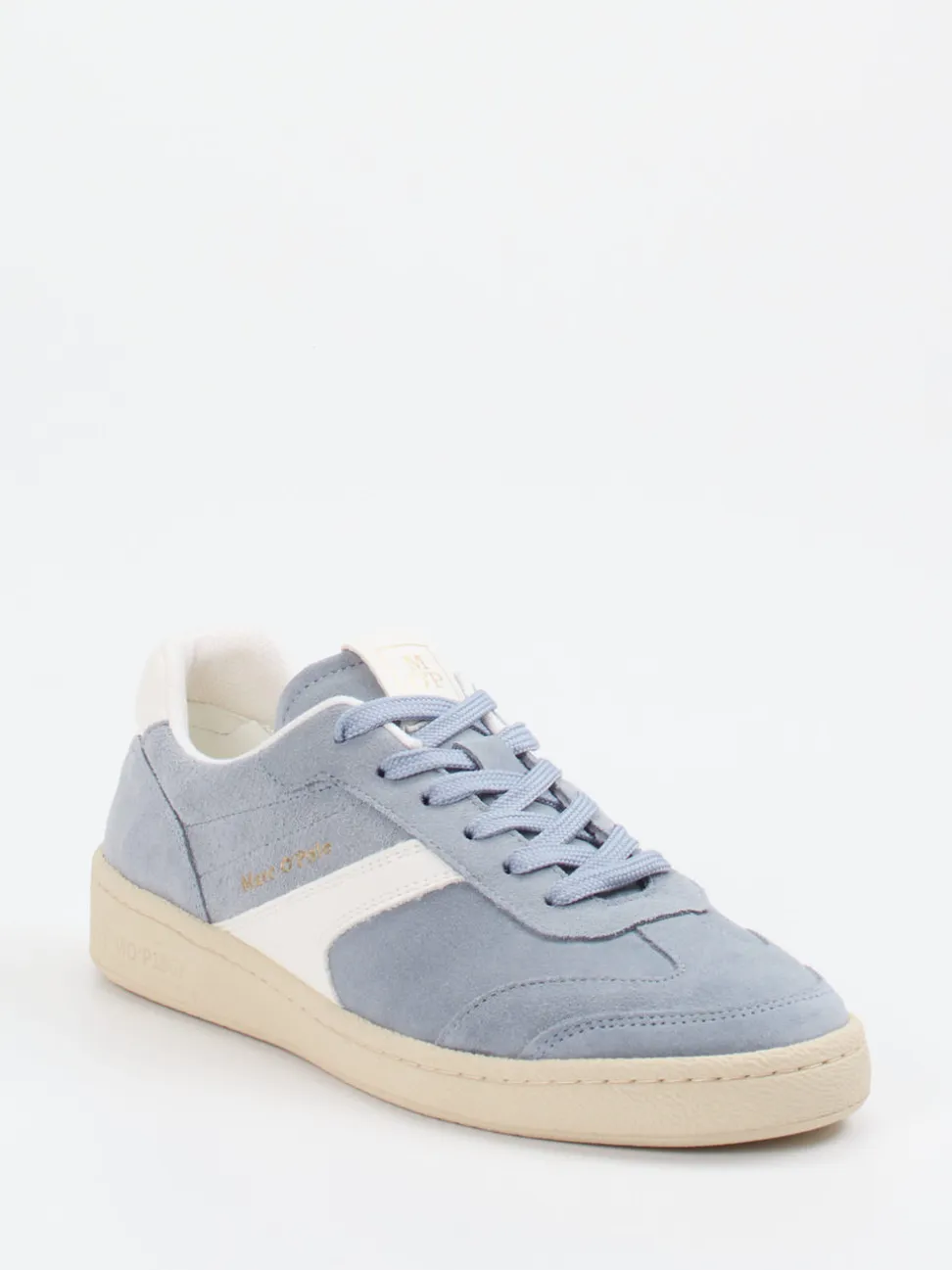 Marc O'Polo – Sneaker aus Veloursleder in Taubenblau