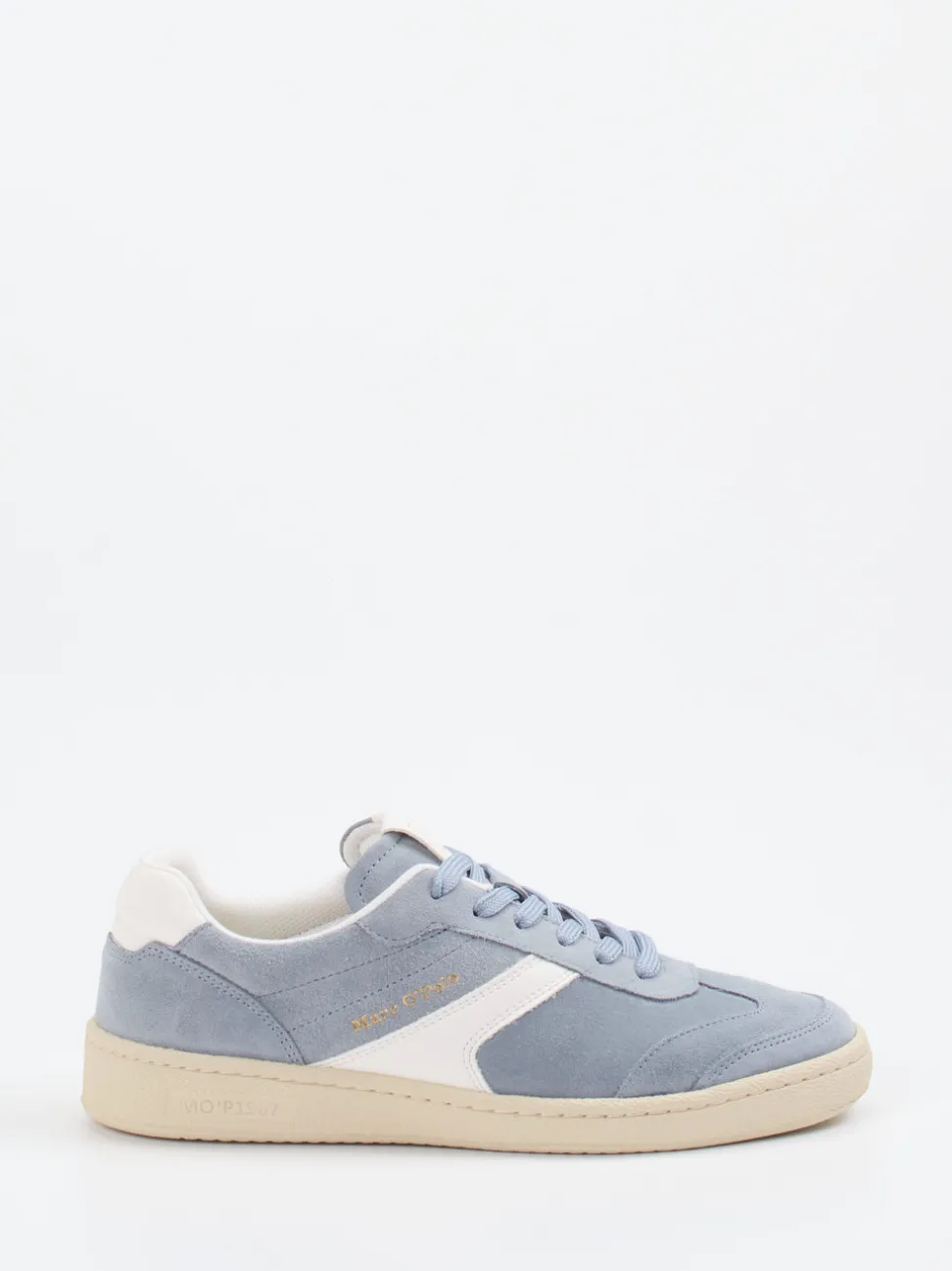 Marc O'Polo – Sneaker aus Veloursleder in Taubenblau
