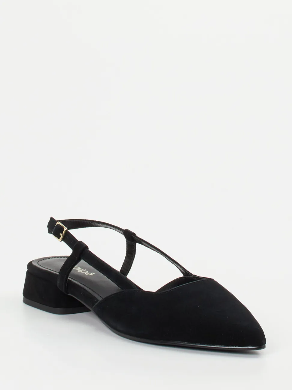 Maripé – Slingback-Ballerinas aus Veloursleder schwarz