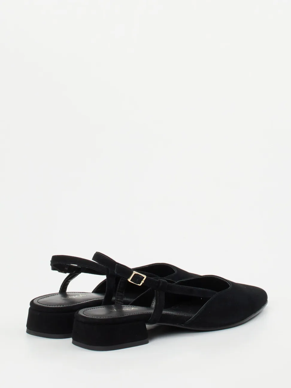 Maripé – Slingback-Ballerinas aus Veloursleder schwarz