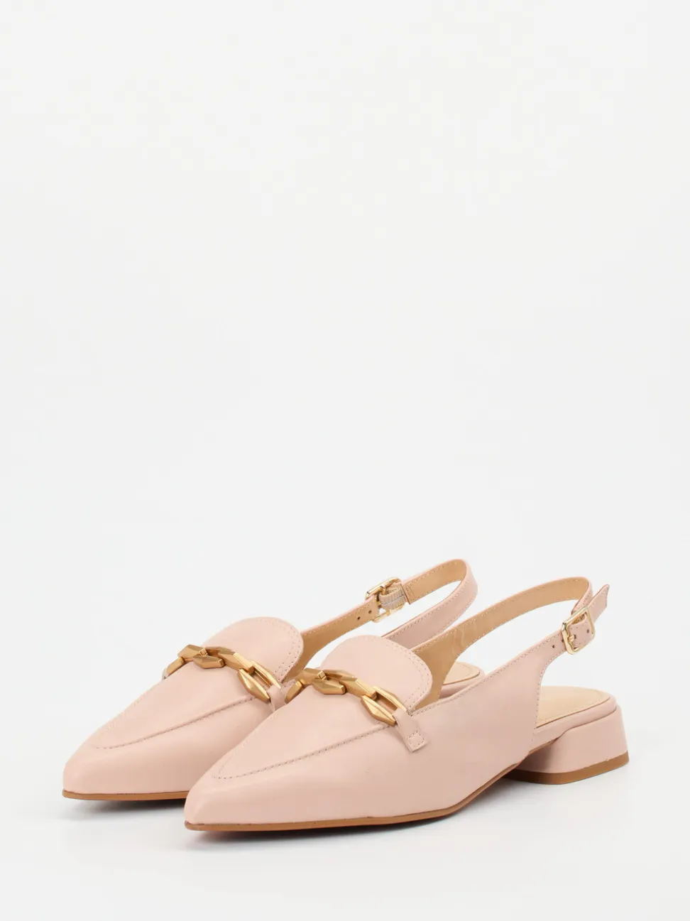 Maripé – Slingback-Loafer aus Lammleder in Rosé